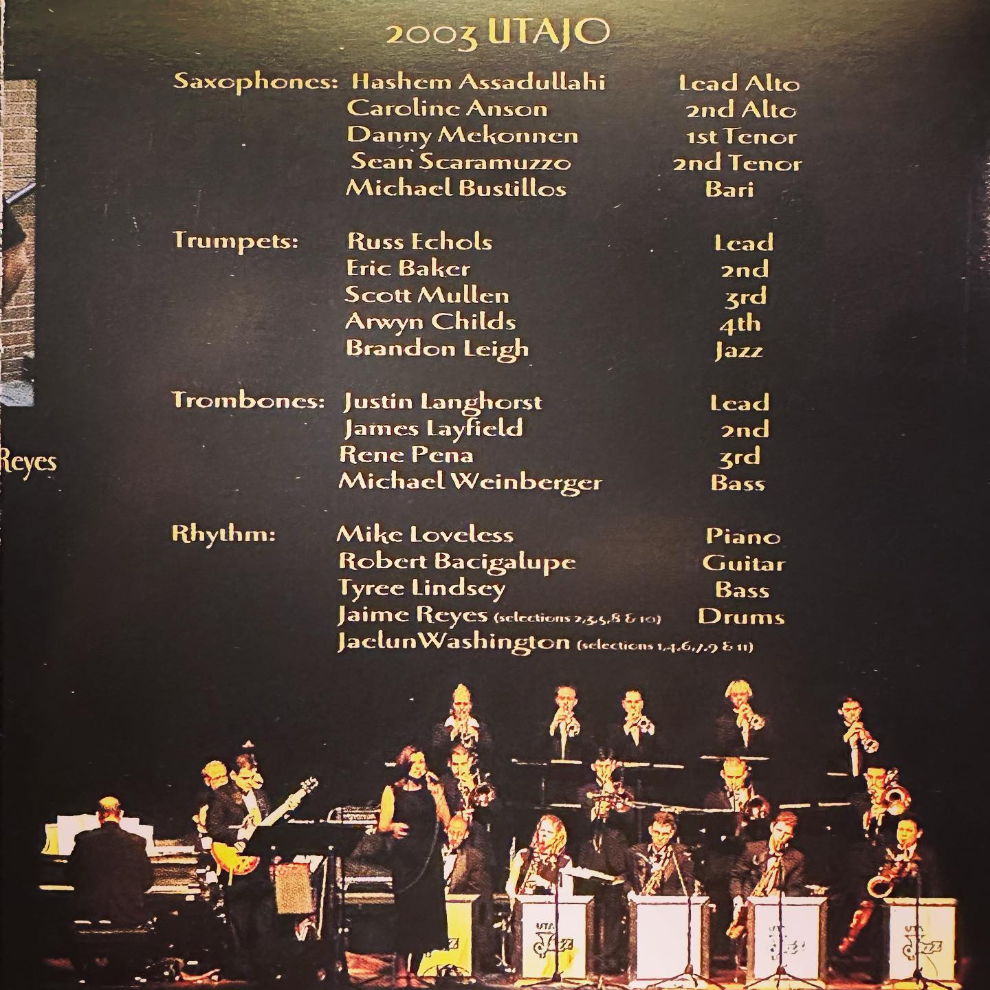 Members of the 2003 UTA Jazz Orchestra